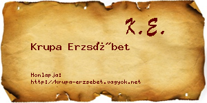 Krupa Erzsébet névjegykártya